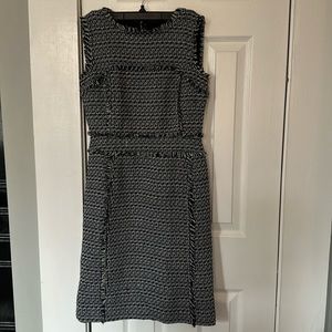 Tory Burch SZ2 Tweed Sheath Dress Navy